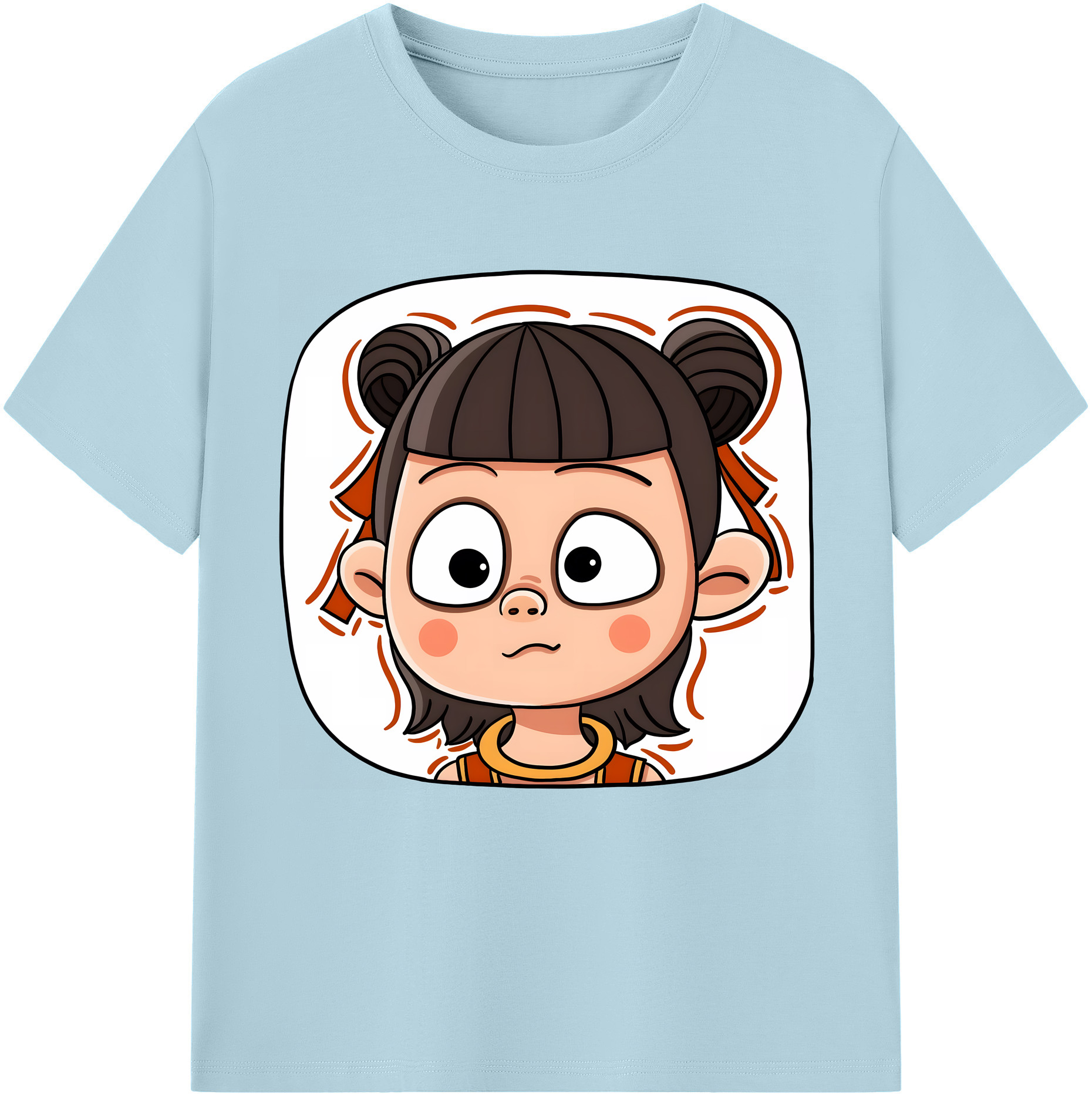 （画像用） Ne Zha 2 ナタ 魔童の大暴れ 綿100％半袖Tシャツ（フロントプリント）